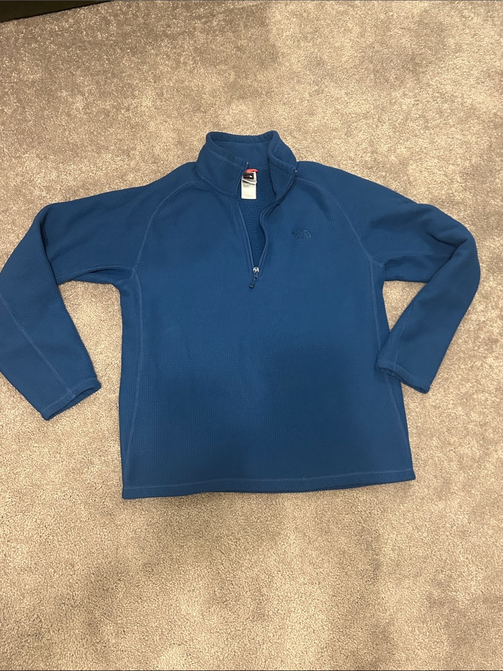 🌸The North Face Royal Blue Quarter Zip Fleece Pullover sz:m